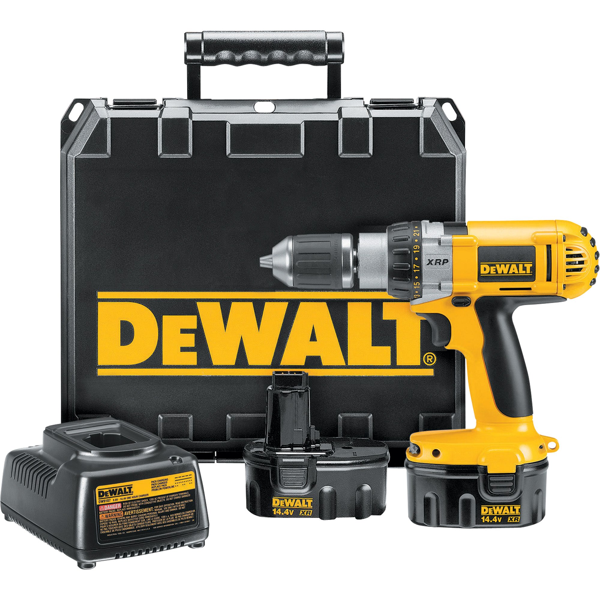 DEWALT 14.4 Volt XRP 1/2in. Cordless Adjustable Clutch Drill/Driver Kit, Model# DW983K-2